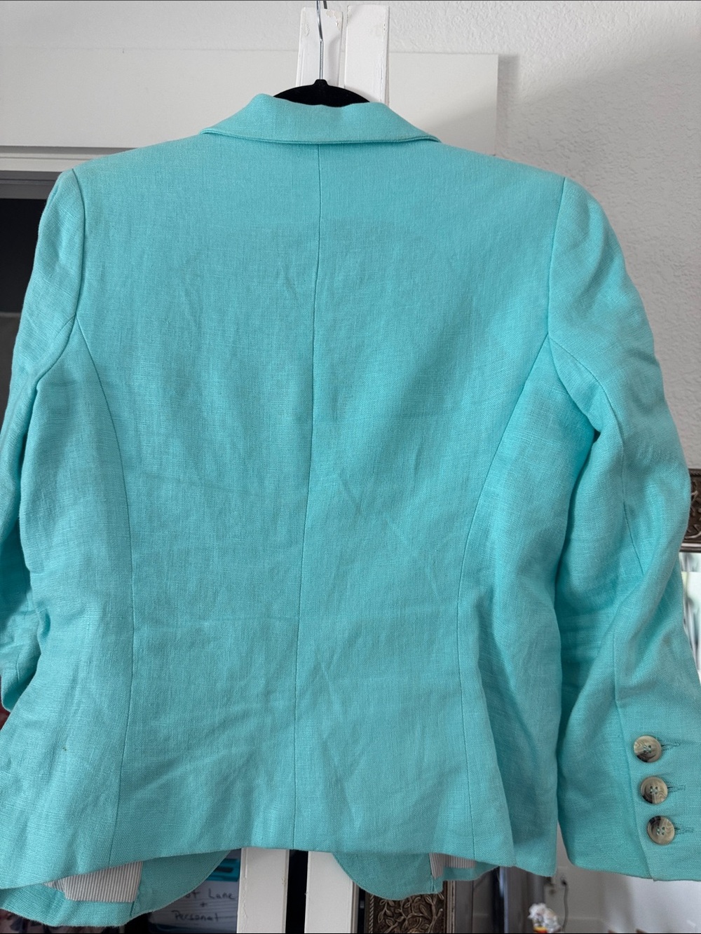 Daniel Cremieux Turquoise-Like Linen Blend Women's Blazer - Picture 2 of 3